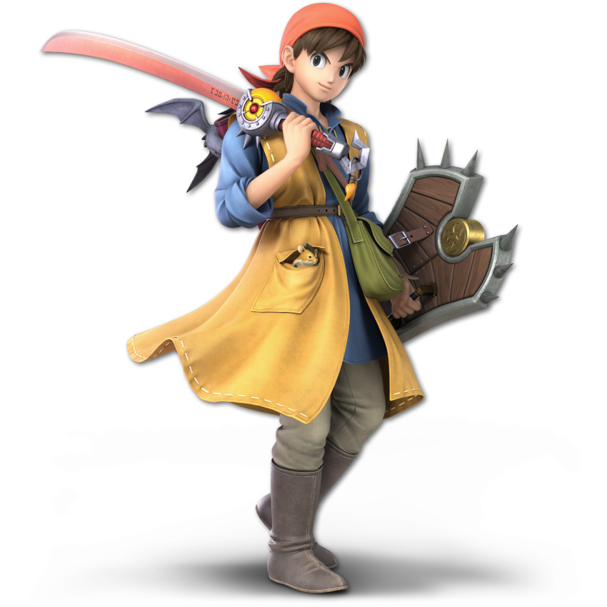 1boy, 3d, bag, bandana, bird_studio, black_eyes, black_hair, dragon_quest