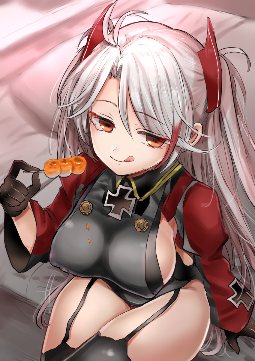 1girl, :q, absurdres, antenna_hair, azur_lane, bangs, bikini, black_bikini