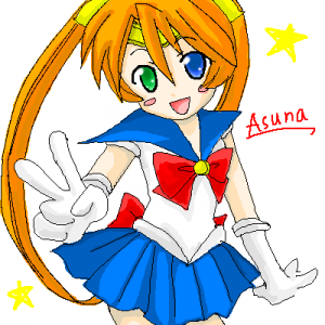 bishoujo_senshi_sailor_moon, cosplay, heterochromia, kagurazaka_asuna, lowres, magical_girl, mahou_sensei_negima, mahou_sensei_negima!