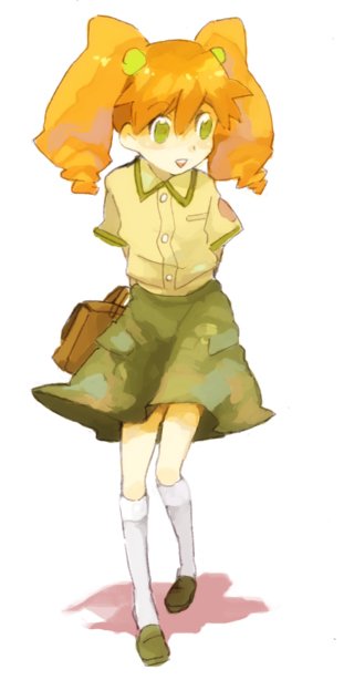green_eyes, junmai_karin, karin_(medabots), kneehighs, long_hair, medabots, medarots, red_hair