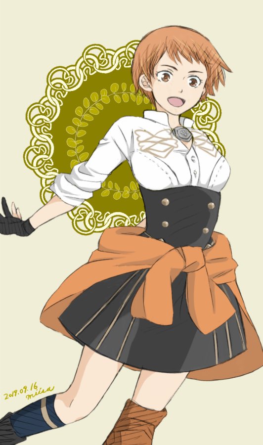 1girl, breasts, dated, fire_emblem, fire_emblem:_three_houses, garreg_mach_monastery_uniform, gloves, leonie_pinelli
