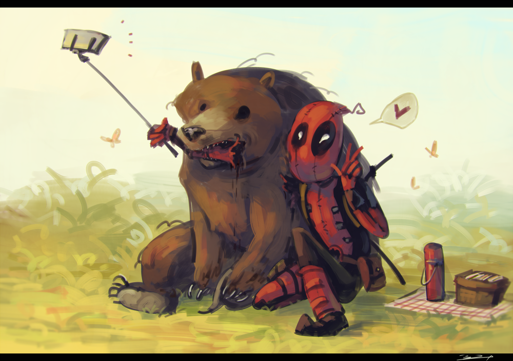1boy, bag, bear, blanket, blood, bodysuit, boots, bug
