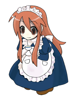 bad_id, brown_eyes, brown_hair, chibi, itoda_(pixiv114670), lowres, maid, suzumiya_haruhi_no_yuuutsu