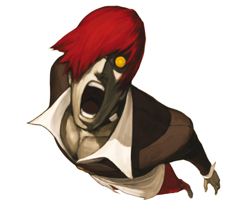 crazy_eyes, hair_over_one_eye, highres, king_of_fighters, male, male_only, nona, official_art