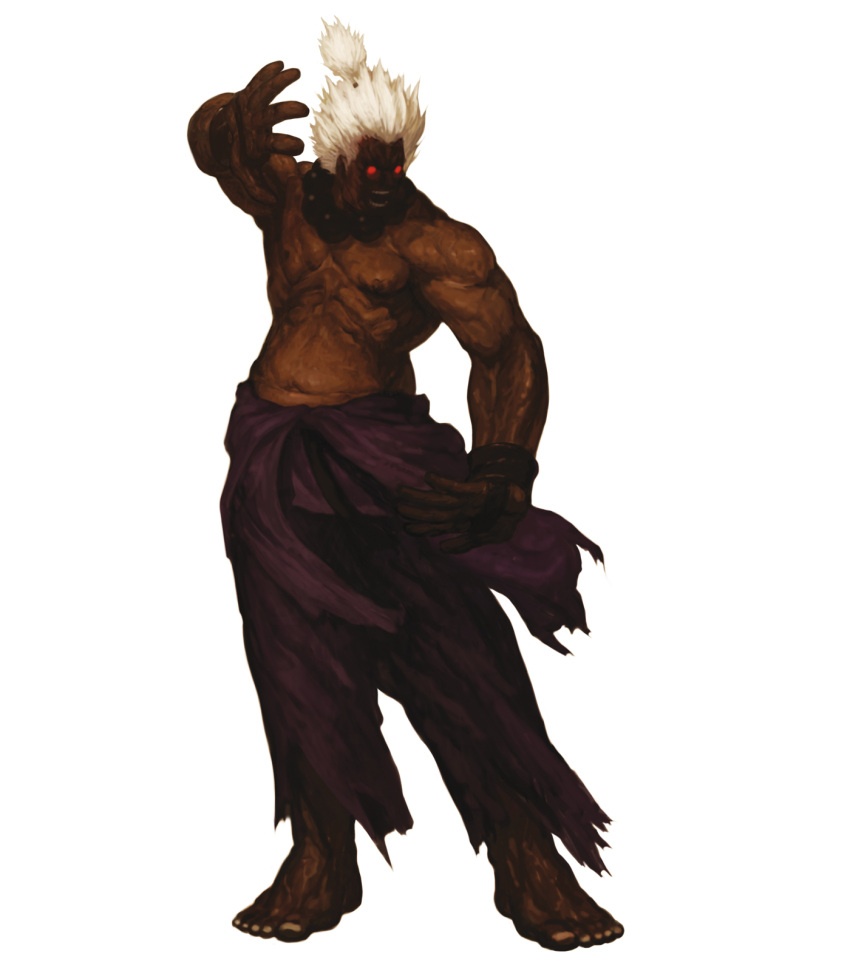 akuma, barefoot, capcom, dark_persona, dark_skin, feet, glowing, glowing_eyes