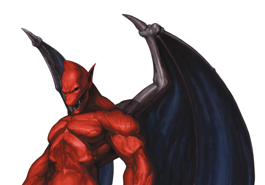 bat_wings, bust, capcom, demon, evil_grin, evil_smile, fangs, firebrand