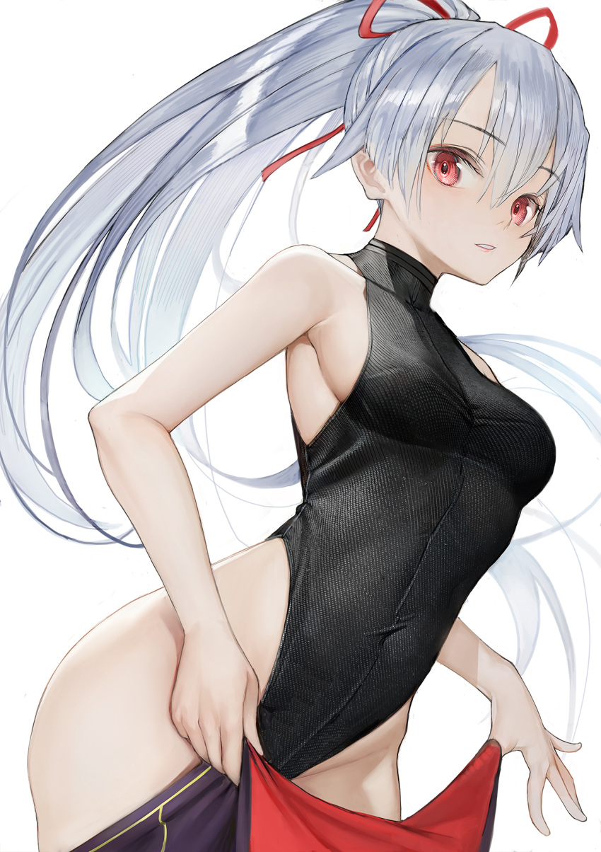 1girl, black_leotard, black_undershirt, commentary_request, covered_navel, dressing, fate/grand_order, fate_(series)