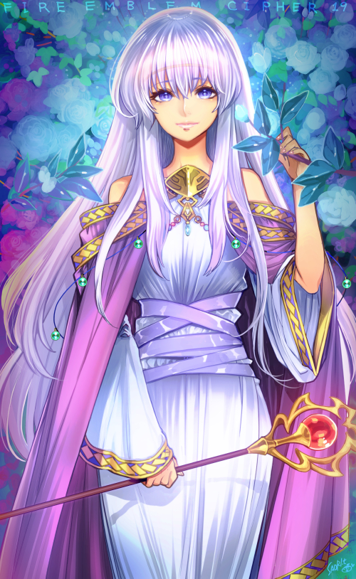1girl, closed_mouth, copyright_name, dress, fire_emblem, fire_emblem:_genealogy_of_the_holy_war, fire_emblem_cipher, holding