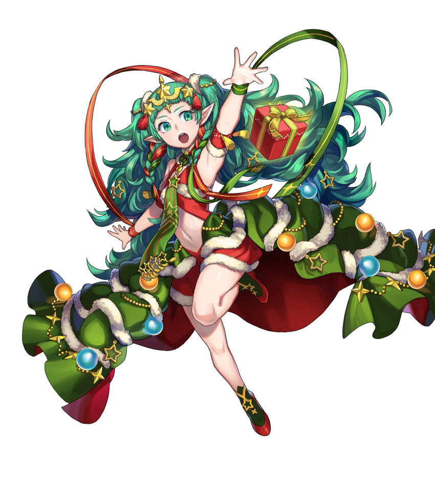 1girl, christmas_ornaments, fire_emblem, fire_emblem:_three_houses, fire_emblem_heroes, full_body, fur_trim, green_eyes