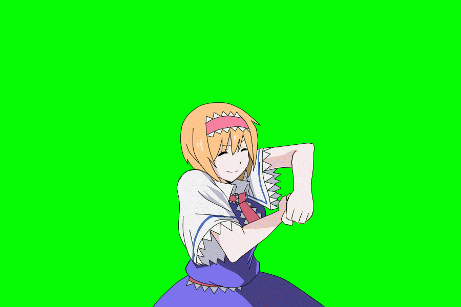 1girl, aasamu, action, alice_margatroid, animated, animated_gif, blonde_hair, bois_de_justice