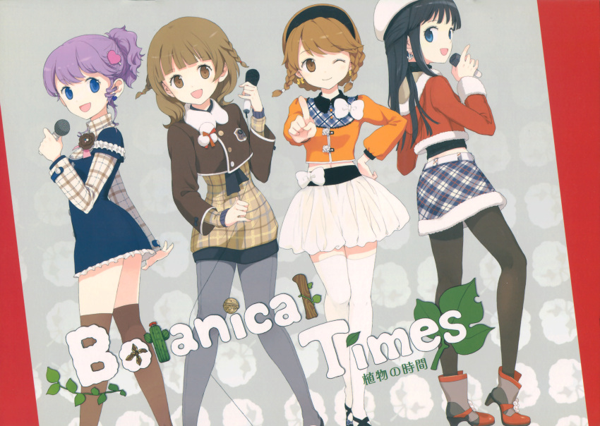 atelier_tiv, black_pantyhose, gray_pantyhose, pantyhose, thigh-highs, tiv, white_thighhighs, wink