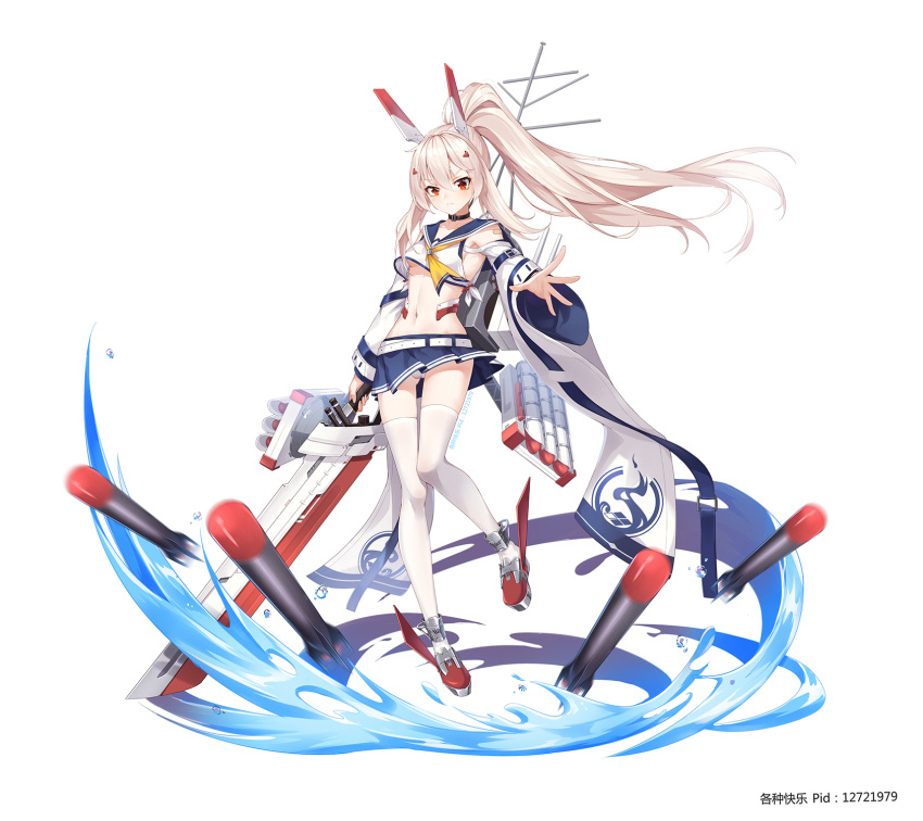 >:(, 1girl, armpits, artist_name, ayanami_(azur_lane), azur_lane, blurry, breasts