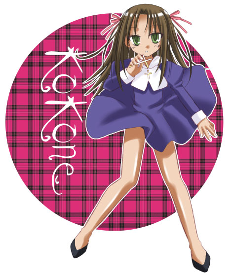 cocone, cocone_fatima_rosa, cross, dress, dress_lift, green_eyes, harmonia, long_hair