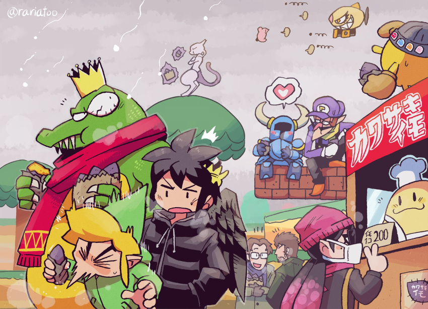 1girl, 3others, 6+boys, angel, animal, aori_(splatoon), armor, bandai
