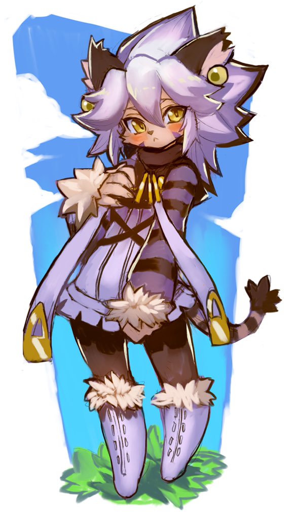 1girl, animal_ears, bangs, blush, boots, cat_ears, cat_girl, cat_tail