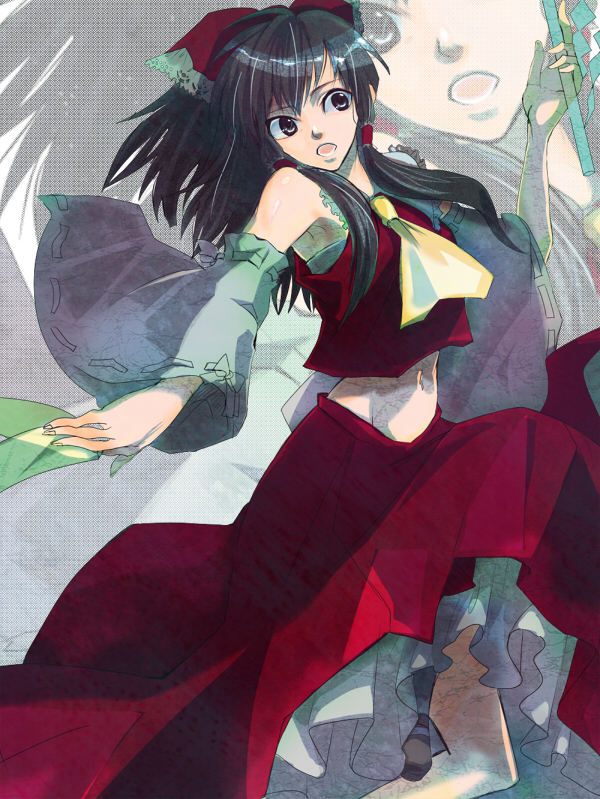 bad_id, black_hair, detached_sleeves, hakurei_reimu, japanese_clothes, karasu_(artist), karasu_(karasuxx), miko