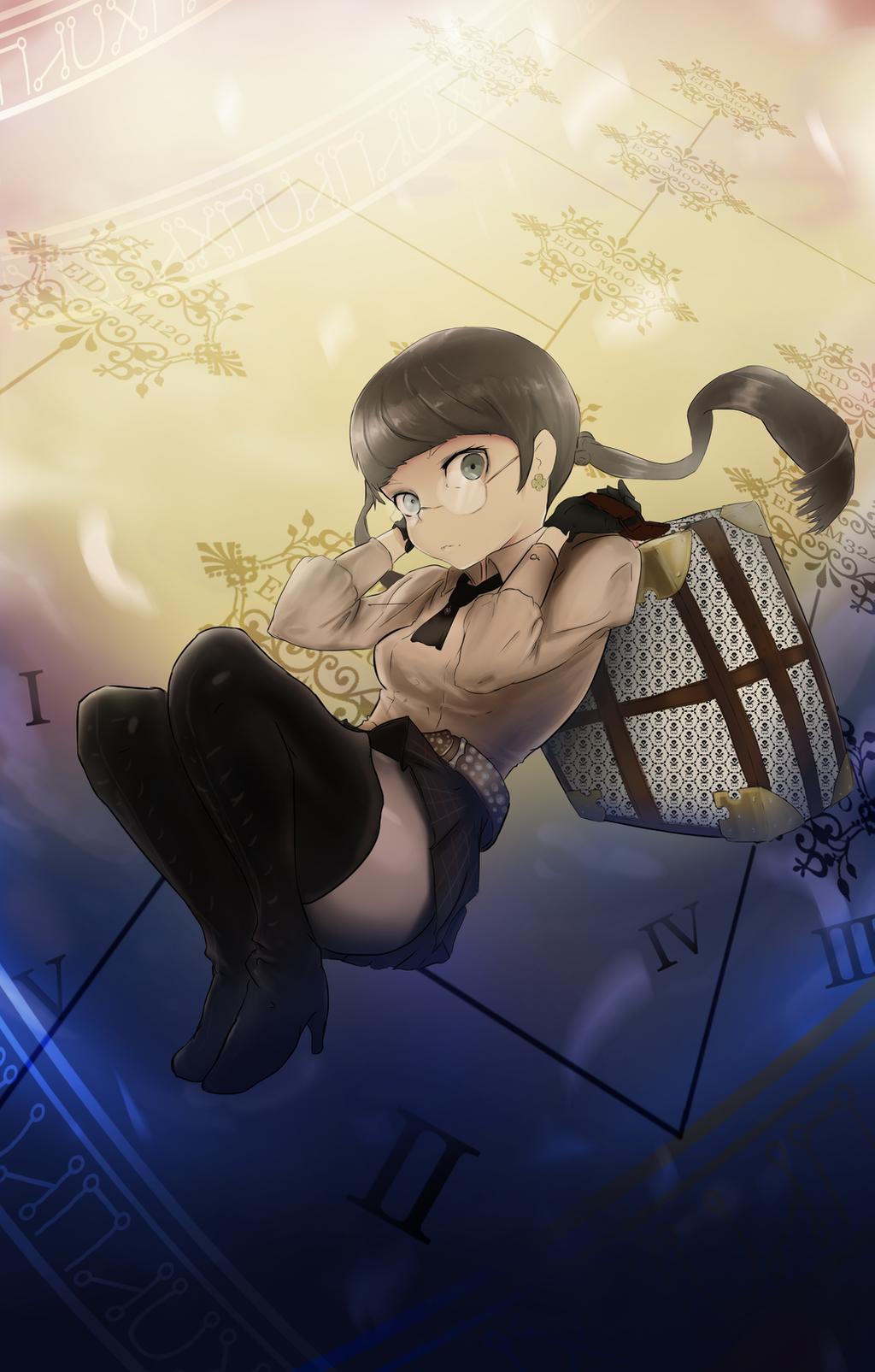 accord, bangs, belt, black_hair, drag-on_dragoon, drag-on_dragoon_3, earrings, glasses