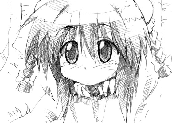 mei_mei, mei_mei_(nagasarete_airantou), monochrome, nagasarete_airantou, sketch, traditional_media