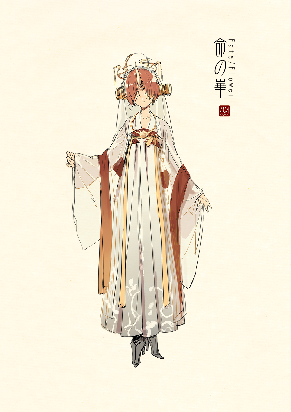 adapted_costume, artist_name, bangs, beige_background, character_request, chinese_clothes, concept_art, copyright_name