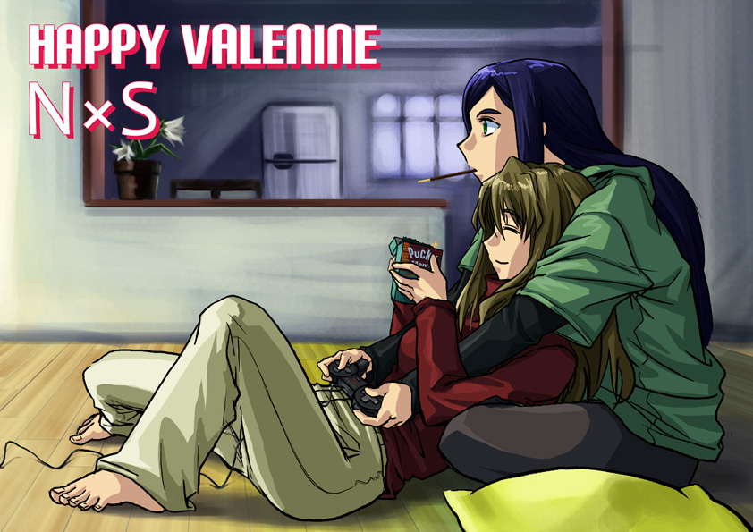 casual, fujino_shizuru, girls_playing_games, kuga_natsuki, mai_hime, mura_(kiyohime), my-hime, playing_games