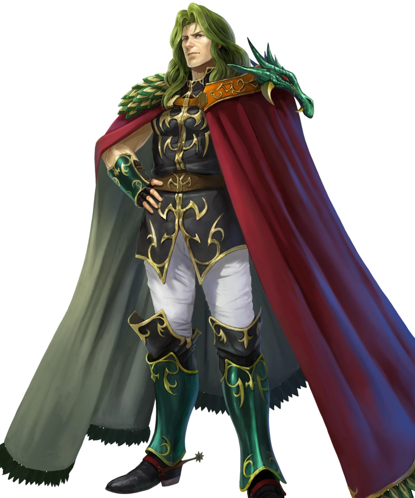 1boy, belt, boots, brown_eyes, cape, fingerless_gloves, fire_emblem, fire_emblem:_genealogy_of_the_holy_war