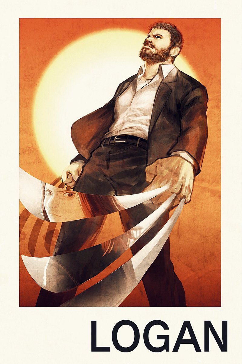 1boy, 1girl, beard, brown_hair, claws, dress_shirt, facial_hair, highres