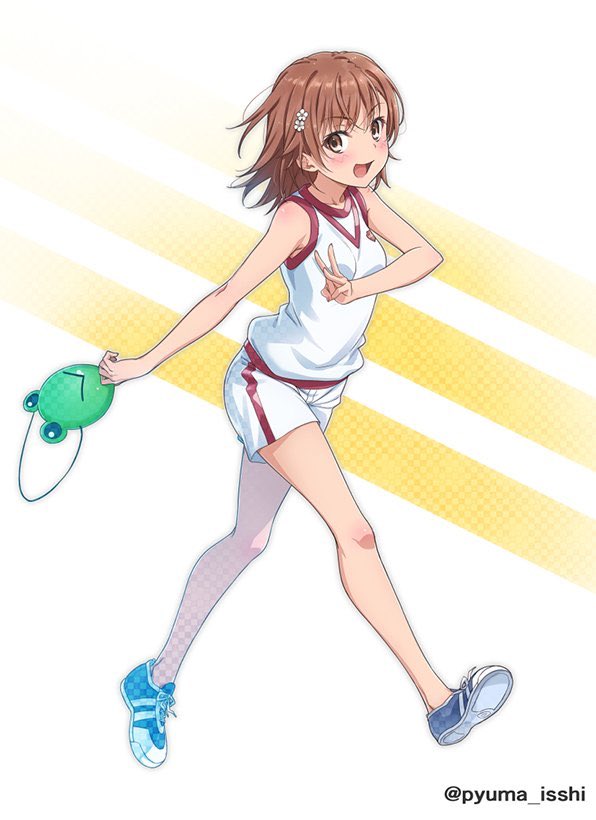 1girl, blue_footwear, brown_eyes, brown_hair, commentary_request, flower, frog_mask, full_body