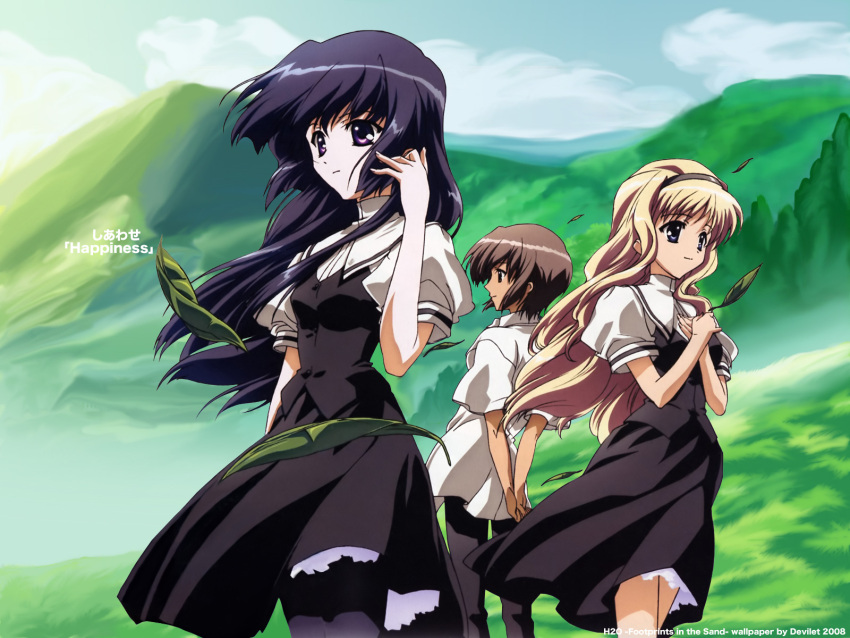 highres, hirose_takuma, kagura_hinata, kohinata_hayami, landscape, pantyhose, scenery, school_uniform