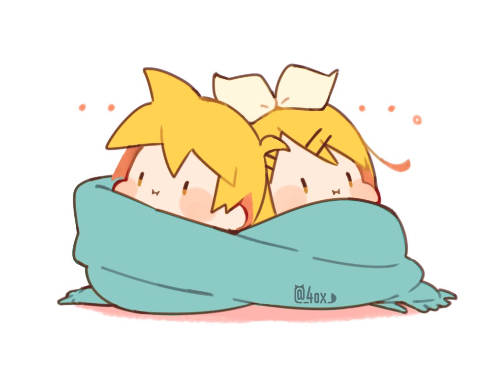 ..., 1boy, 1girl, :i, aqua_scarf, baby, blonde_hair, blush_stickers