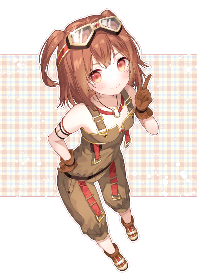1girl, bangs, bare_shoulders, blush, boots, breasts, brown_footwear, brown_gloves