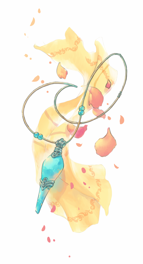 akagami_no_shirayukihime, beads, commentary_request, flute, handkerchief, instrument, jewelry, necklace