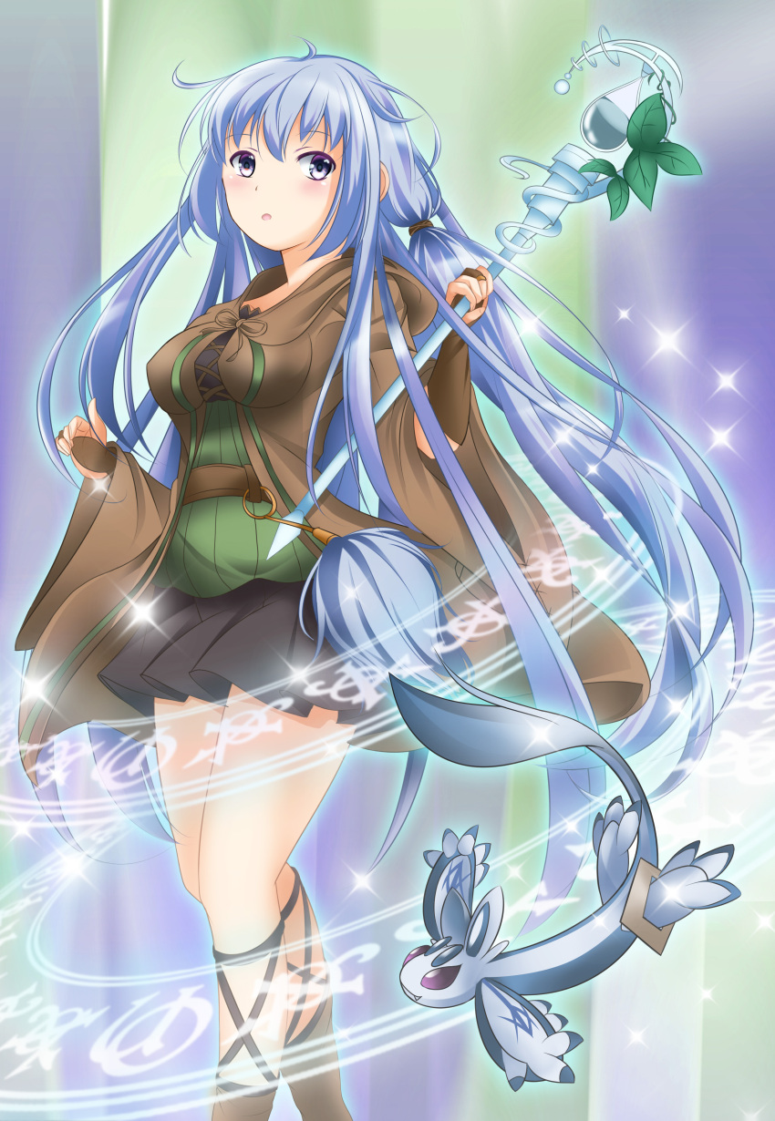 1girl, :o, absurdres, aqua_hair, bangs, black_skirt, blush, breasts