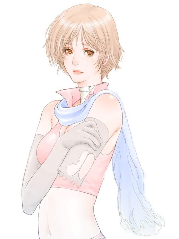 amputee, bad_id, elbow_gloves, gloves, matsudo_aya, meiko, scarf, severed_limbs