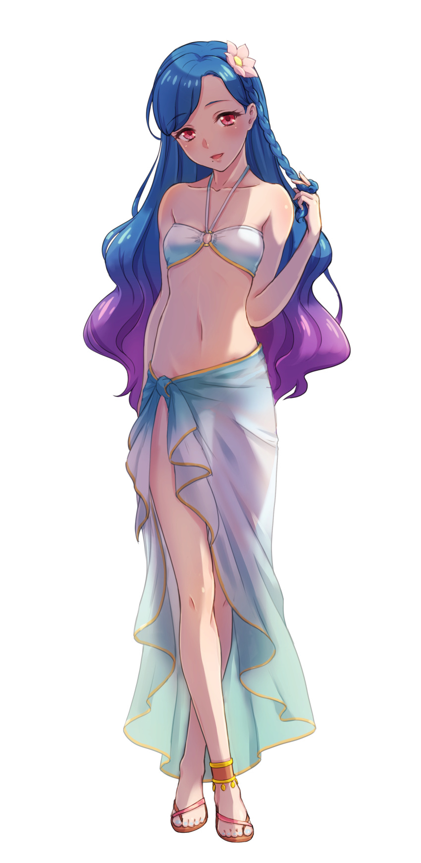1girl, absurdres, adjusting_hair, aikatsu!, aikatsu!_(series), anklet, ass_visible_through_thighs, asymmetrical_bangs