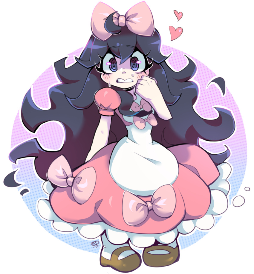 1girl, 2017, black_eyes, black_hair, blush, clenched_teeth, cosplay, fairy_tale_girl_(pokemon)