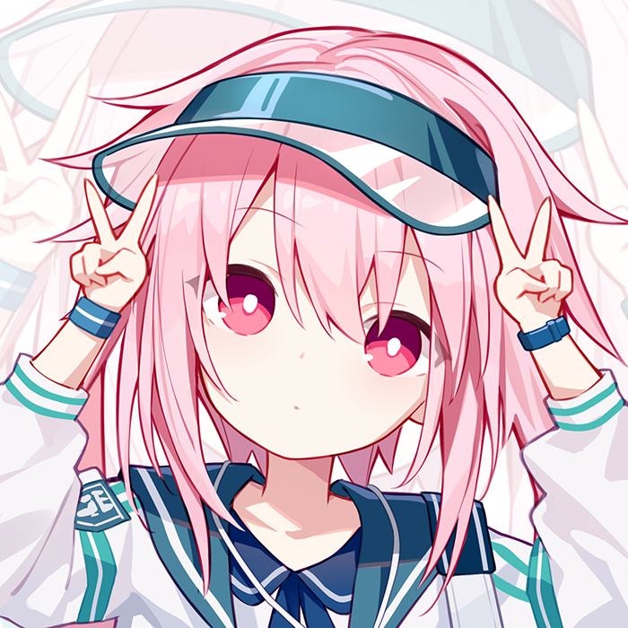 1boy, alternate_costume, ansel_(arknights), arknights, double_v, hands_up, kurisu_tina, looking_at_viewer