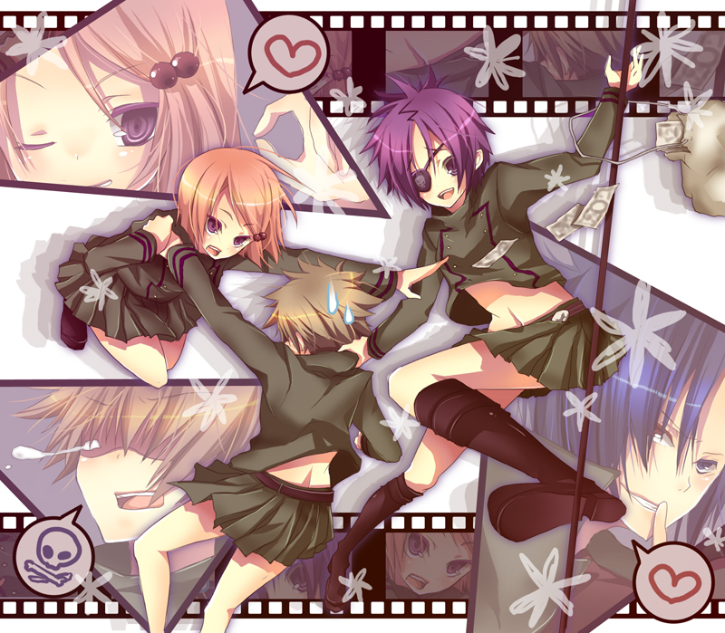 chrome_dokuro, crossdressinging, eyepatch, katekyo_hitman_reborn, katekyo_hitman_reborn!, m.m., money, purple_hair