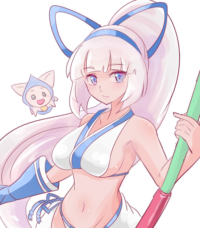1041_(toshikazu), 1girl, bangs, blue_eyes, blunt_bangs, bow_(weapon), breasts, champuru