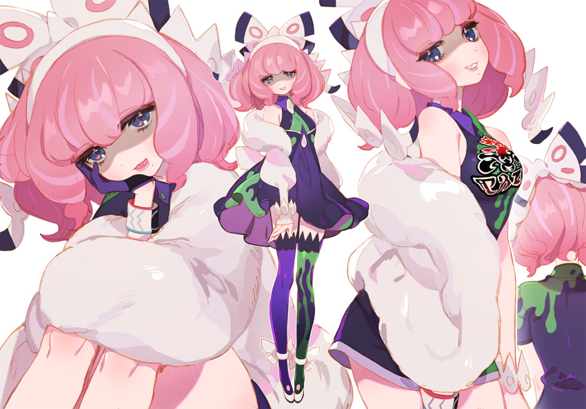 1girl, alternate_costume, bare_shoulders, blush, bow, breasts, chin_rest, coat
