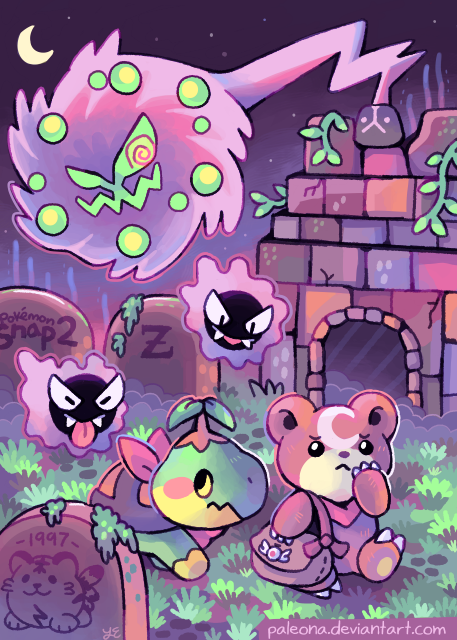 arch, bag, brick_wall, fog, frown, gastly, grass, grave