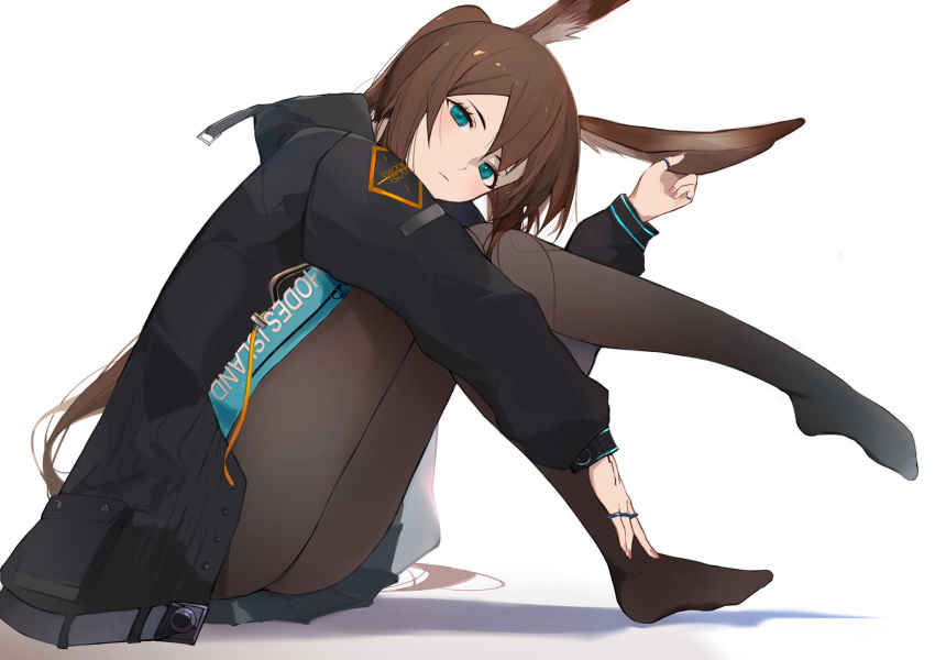 1girl, amiya_(arknights), animal_ears, arknights, bangs, black_jacket, blue_eyes, blush