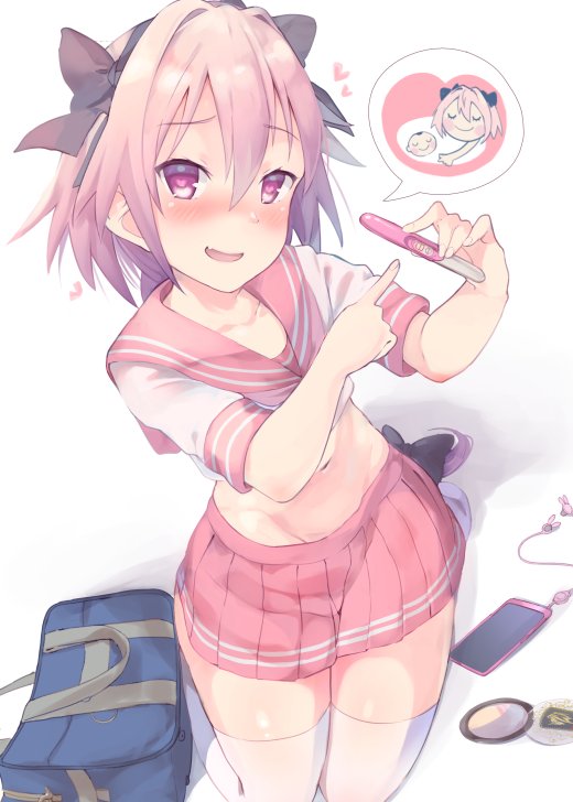 1boy, astolfo_(fate), blush, bow, braid, fang, fate/apocrypha, fate_(series)