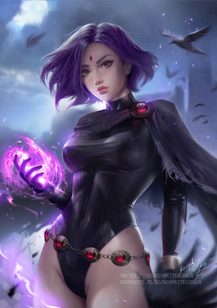 1girl, blondynkitezgraja, clouds, cloudy_sky, colored_pencil_(medium), dc_comics, energy, gloves