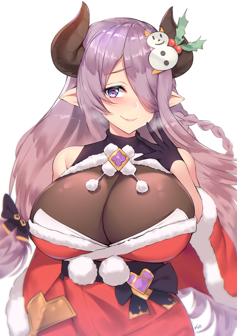 1girl, black_bow, black_gloves, blue_eyes, blush, bow, braid, breasts