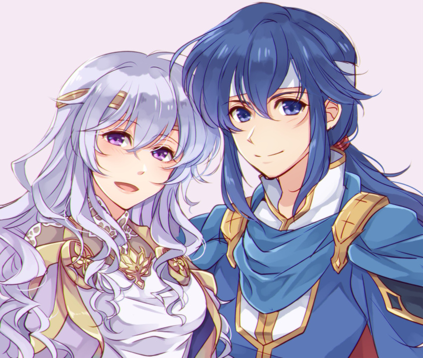 1boy, 1girl, 2020s, 90s, blue_eyes, blue_hair, cape, deirdre_(fire_emblem)