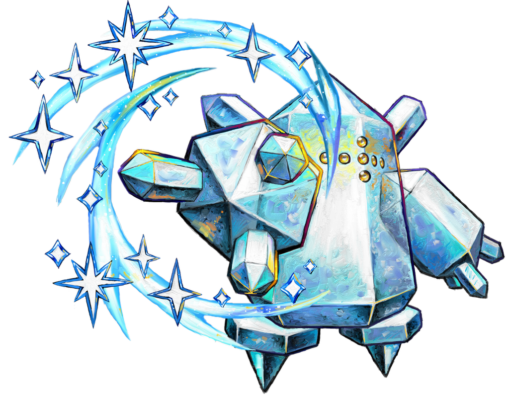 commentary, cortoony, creature, english_commentary, gen_3_pokemon, icy_wind_(pokemon), legendary_pokemon, no_humans, pokemon, pokemon_(creature), regice, solo, standing, transparent_background, wind