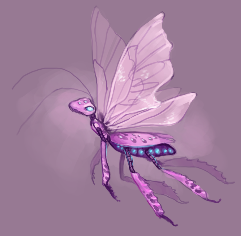 antennae, blue_eyes, bug, clouded-3d, faerie_neopet, flying, from_side, neopets