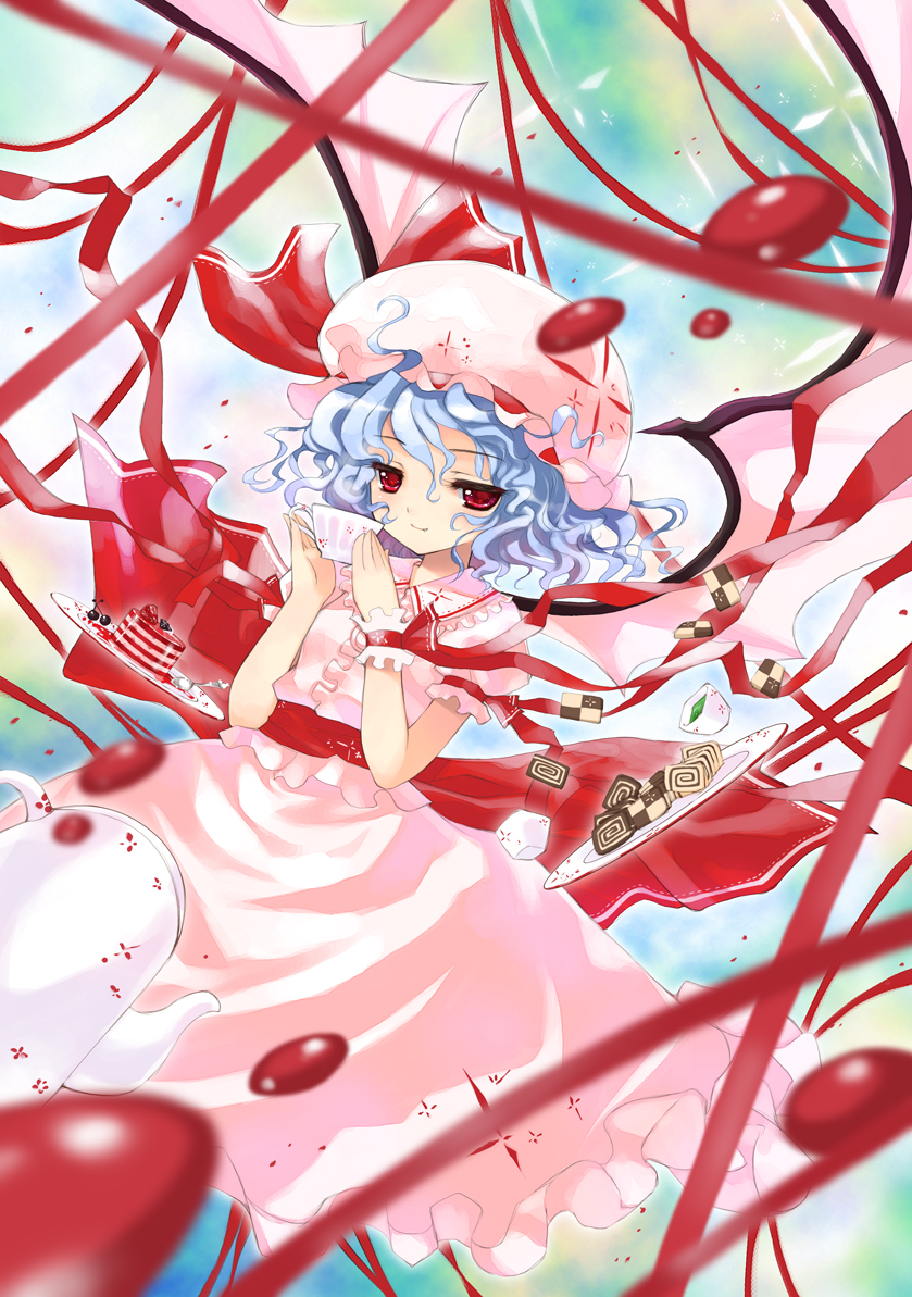 achunchun, blood, blue_hair, blurry, checkerboard_cookie, chun_(friendly_sky), chun_(pixiv75764), cookie