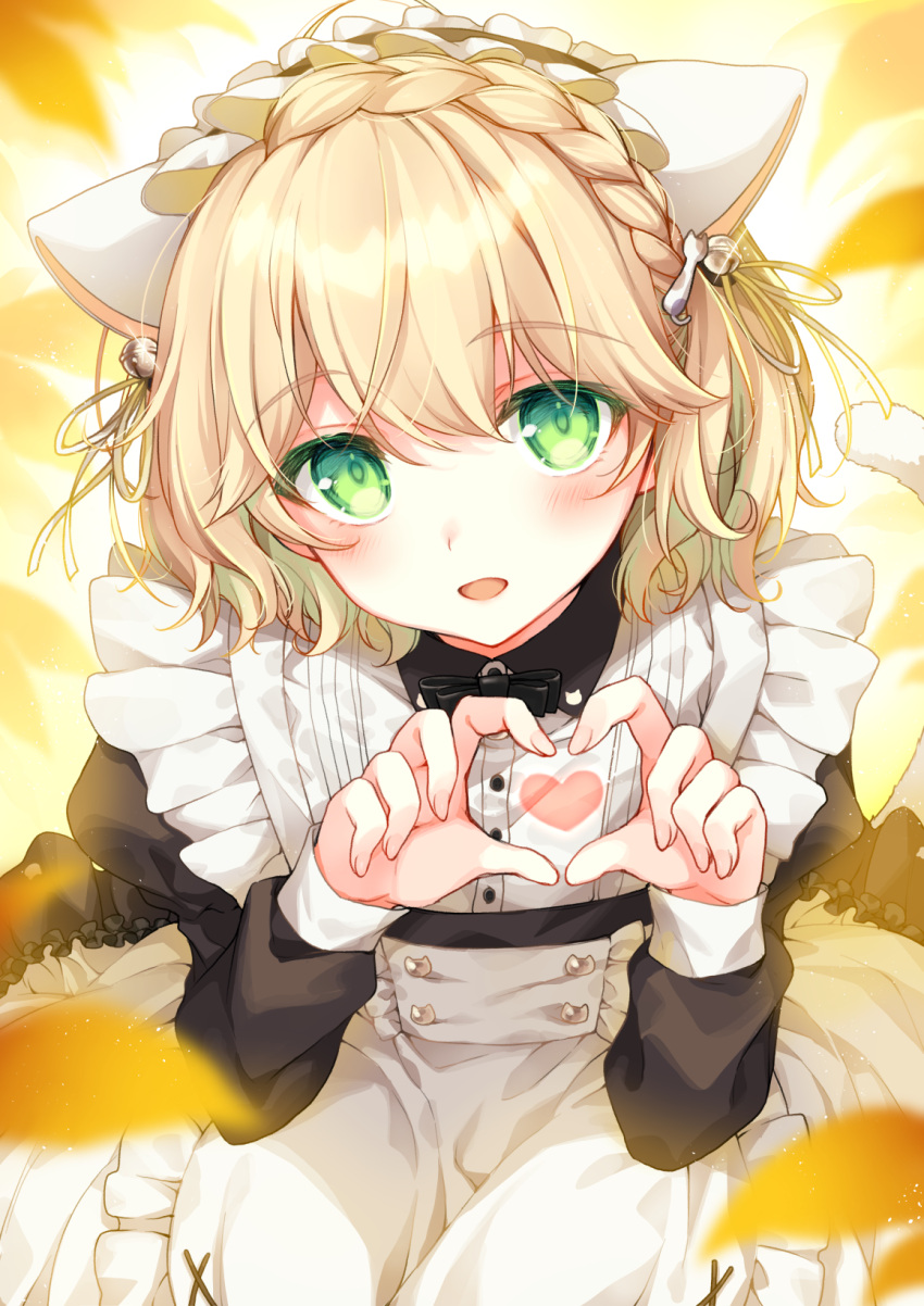 1boy, 2980, alternate_costume, animal_ears, bell, blonde_hair, blush, cat_ears