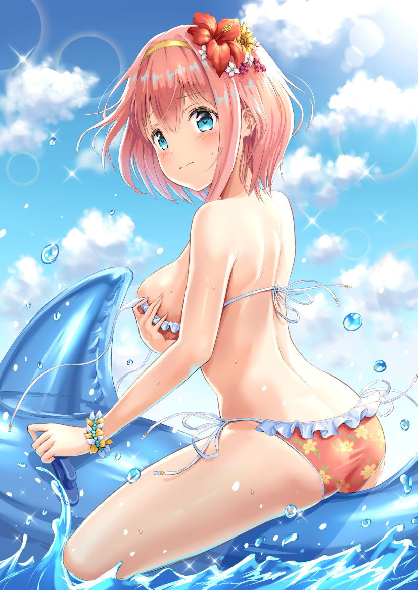 1girl, 3:, ass, back, bangs, bare_arms, bare_back, bare_shoulders